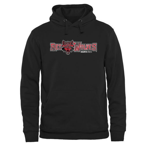 Men NCAA Arkansas State Red Wolves Classic Wordmark Pullover Hoodie Black->more ncaa teams->NCAA Jersey